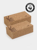 Yoga Studio Standard Size Cork Yoga Brick Twin Pack - Paradise Palm